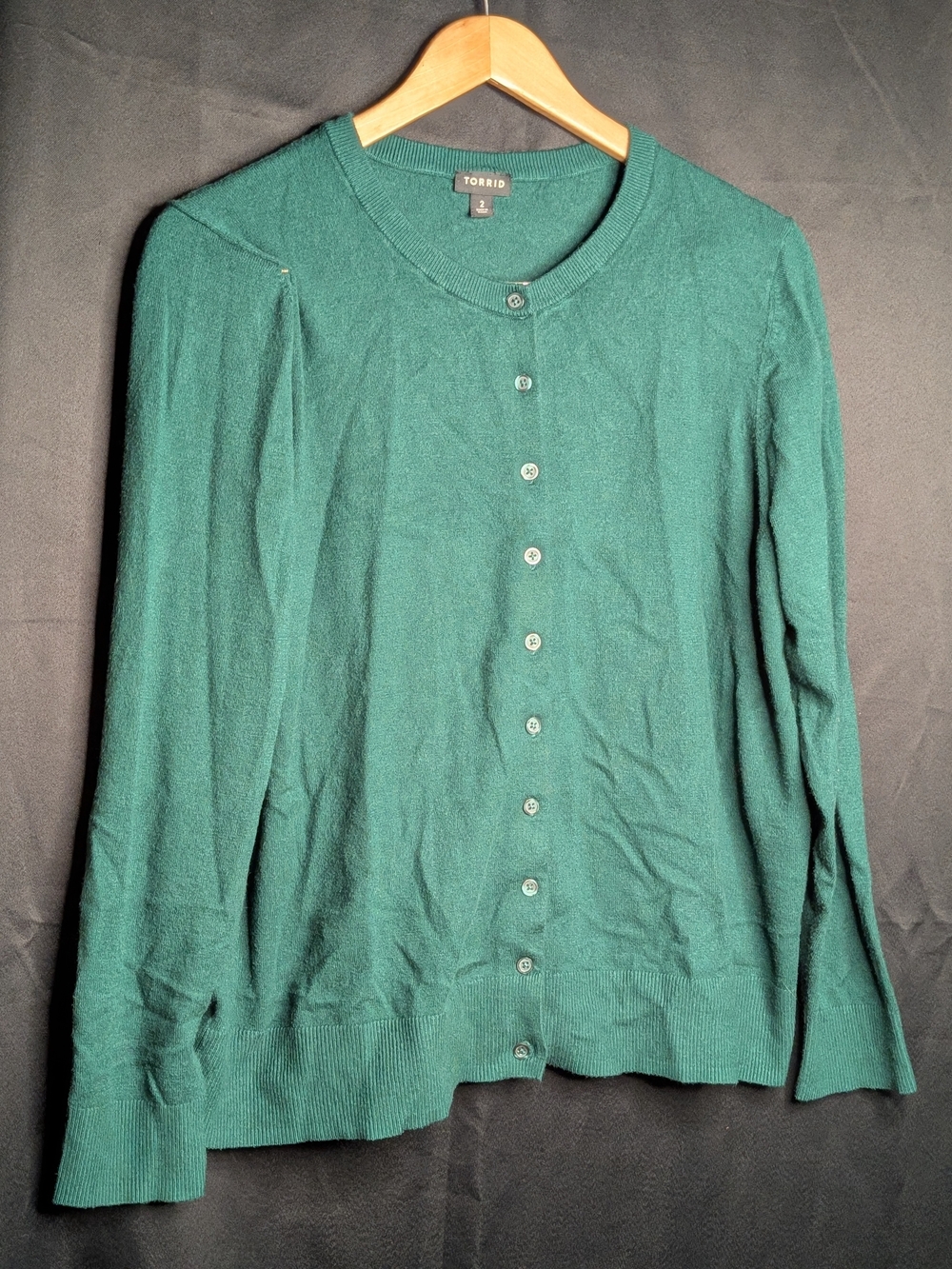 Torrid Emerald Teal Button Front Cardigan Sweater Size 2 18/20